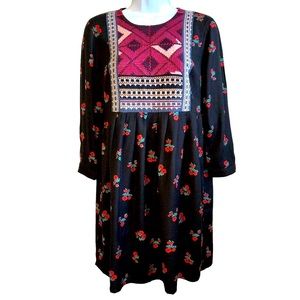 Black Floral Embroidered Dress Urban Outiftters